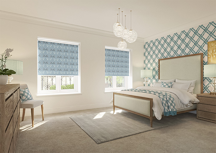 Dragonfly Print, Brittany Blue - Roller Blind - Image 7